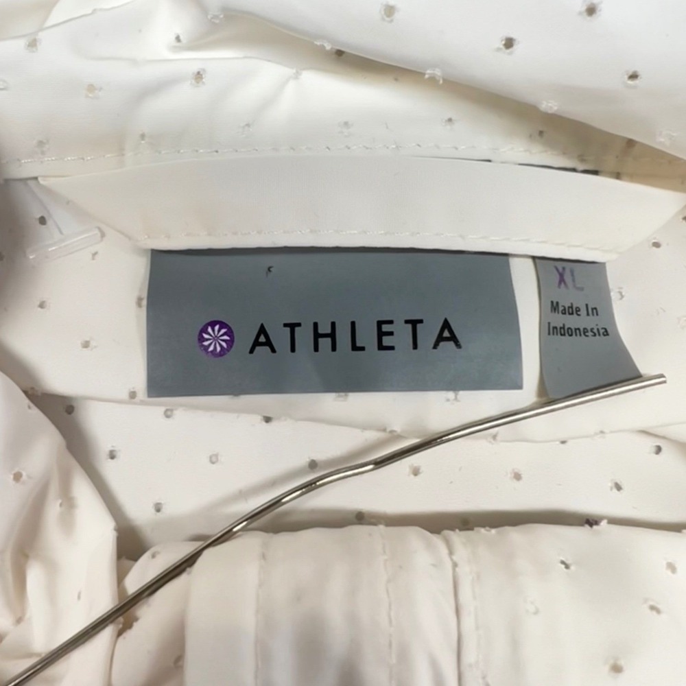 Athleta Windbreaker Jacket Women XL White Good Hooded Perforated Ventilated Back - Picture 4 of 12